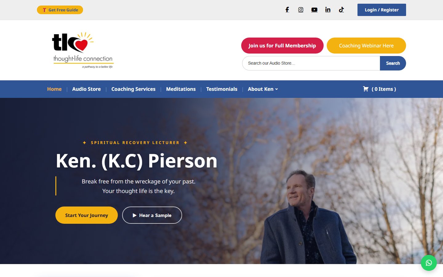 Thought-Life Connection homepage screenshot